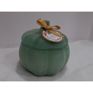 Member's Mark Into The Cedarwood Frosted Green Glass Pumpkin Candle 14oz NWT